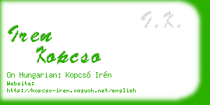 iren kopcso business card